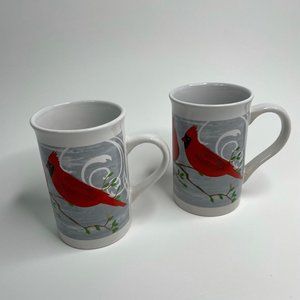 Royal Norfolk Christmas Cardinal mugs x 2 16 oz.